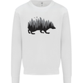 A Hedgehog Depicting a Forest Kids Sweatshirt Jumper White