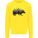 A Hedgehog Depicting a Forest Kids Sweatshirt Jumper Yellow