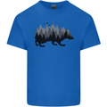 A Hedgehog Depicting a Forest Kids T-Shirt Childrens Royal Blue