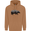A Hedgehog Depicting a Forest Mens 80% Cotton Hoodie Caramel Latte