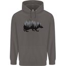 A Hedgehog Depicting a Forest Mens 80% Cotton Hoodie Charcoal