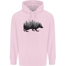 A Hedgehog Depicting a Forest Mens 80% Cotton Hoodie Light Pink