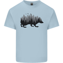 A Hedgehog Depicting a Forest Mens Cotton T-Shirt Tee Top Light Blue
