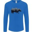 A Hedgehog Depicting a Forest Mens Long Sleeve T-Shirt Royal Blue