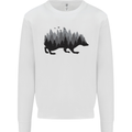 A Hedgehog Depicting a Forest Mens Sweatshirt Jumper White