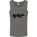 A Hedgehog Depicting a Forest Mens Vest Tank Top Charcoal
