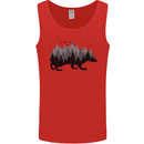 A Hedgehog Depicting a Forest Mens Vest Tank Top Red