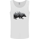 A Hedgehog Depicting a Forest Mens Vest Tank Top White