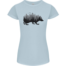 A Hedgehog Depicting a Forest Womens Petite Cut T-Shirt Light Blue