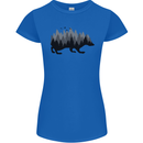A Hedgehog Depicting a Forest Womens Petite Cut T-Shirt Royal Blue