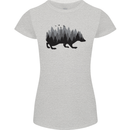 A Hedgehog Depicting a Forest Womens Petite Cut T-Shirt Sports Grey