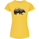 A Hedgehog Depicting a Forest Womens Petite Cut T-Shirt Yellow
