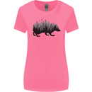 A Hedgehog Depicting a Forest Womens Wider Cut T-Shirt Azalea