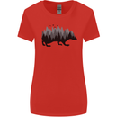 A Hedgehog Depicting a Forest Womens Wider Cut T-Shirt Red