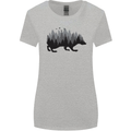 A Hedgehog Depicting a Forest Womens Wider Cut T-Shirt Sports Grey