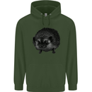 A Hedgehog Drawing Childrens Kids Hoodie Forest Green
