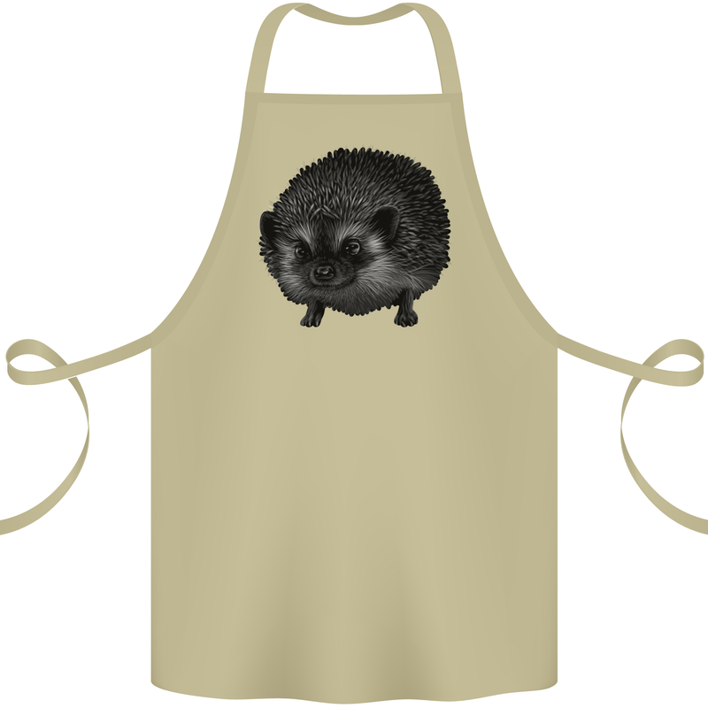 A Hedgehog Drawing Cotton Apron 100% Organic Khaki