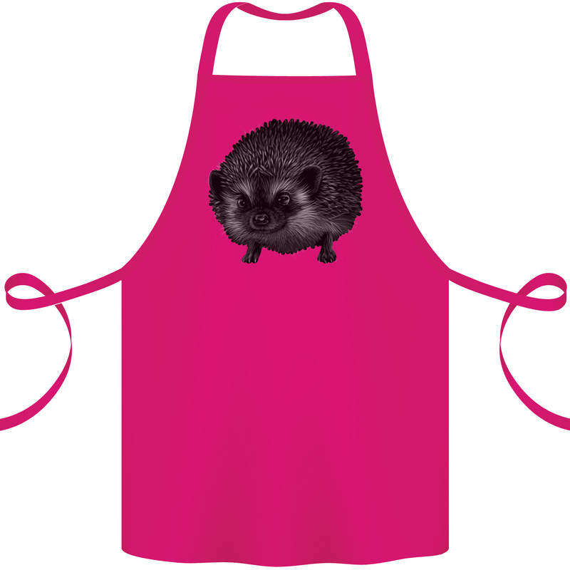 A Hedgehog Drawing Cotton Apron 100% Organic Pink