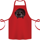 A Hedgehog Drawing Cotton Apron 100% Organic Red