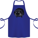 A Hedgehog Drawing Cotton Apron 100% Organic Royal Blue