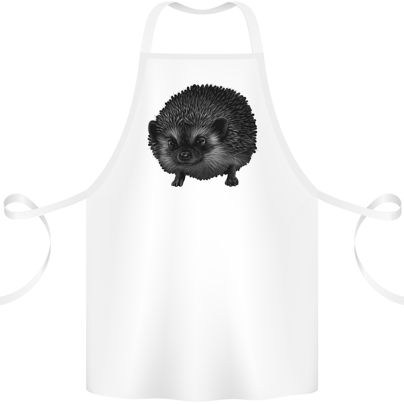 A Hedgehog Drawing Cotton Apron 100% Organic White