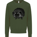 A Hedgehog Drawing Kids Sweatshirt Jumper Forest Green