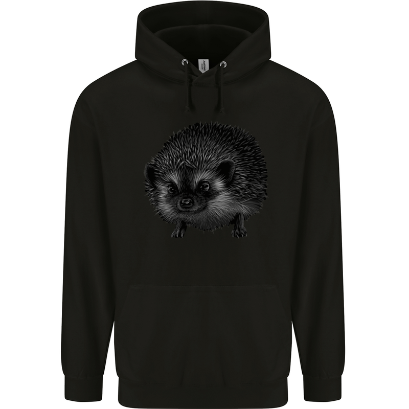 A Hedgehog Drawing Mens 80% Cotton Hoodie Black