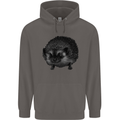 A Hedgehog Drawing Mens 80% Cotton Hoodie Charcoal
