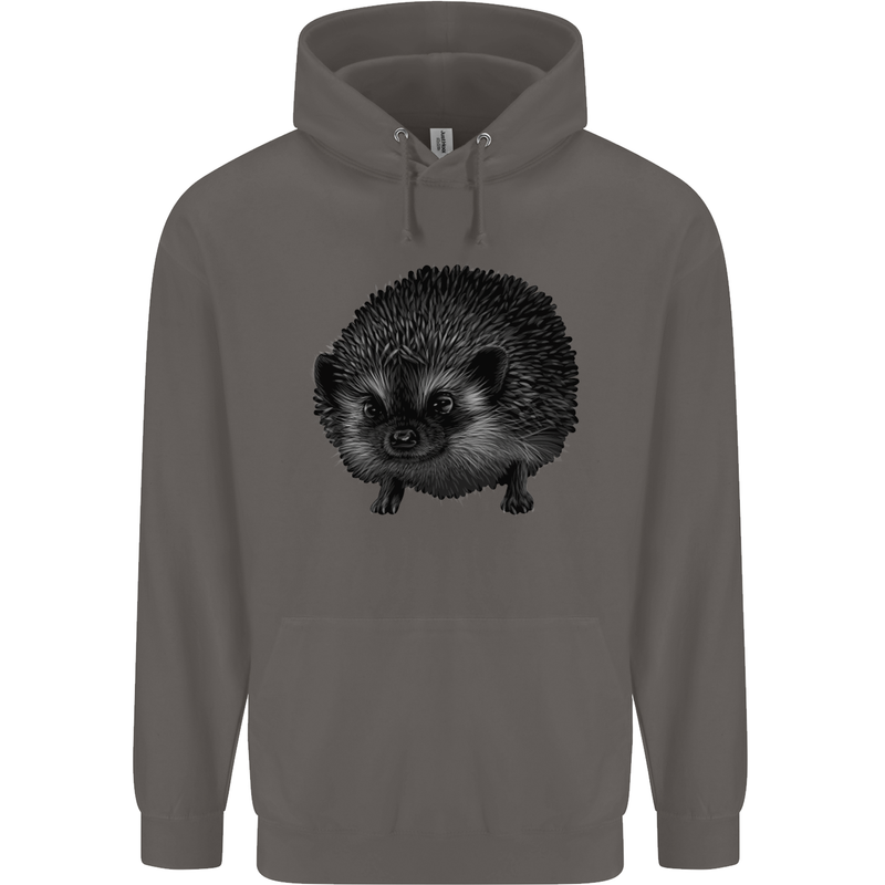 A Hedgehog Drawing Mens 80% Cotton Hoodie Charcoal
