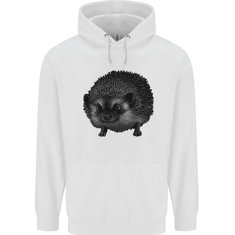 A Hedgehog Drawing Mens 80% Cotton Hoodie White