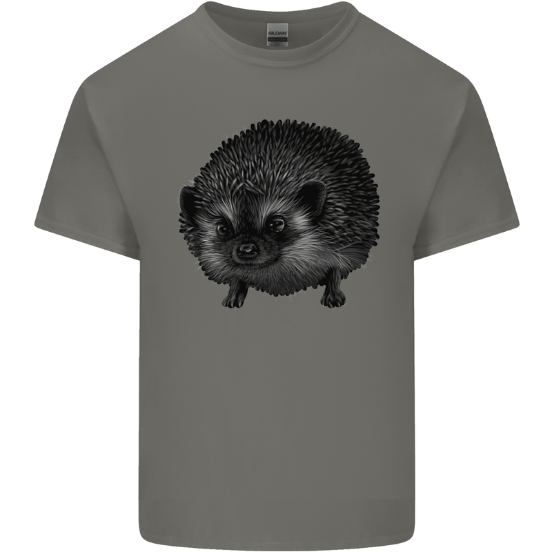 A Hedgehog Drawing Mens Cotton T-Shirt Tee Top Charcoal