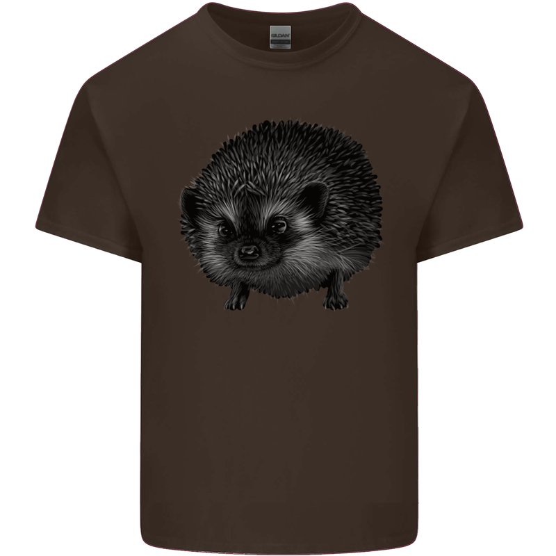 A Hedgehog Drawing Mens Cotton T-Shirt Tee Top Dark Chocolate