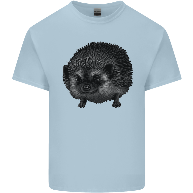 A Hedgehog Drawing Mens Cotton T-Shirt Tee Top Light Blue