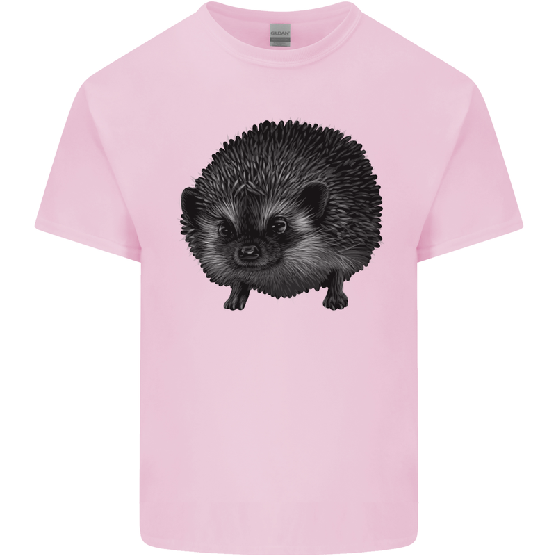 A Hedgehog Drawing Mens Cotton T-Shirt Tee Top Light Pink