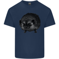 A Hedgehog Drawing Mens Cotton T-Shirt Tee Top Navy Blue