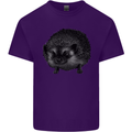 A Hedgehog Drawing Mens Cotton T-Shirt Tee Top Purple