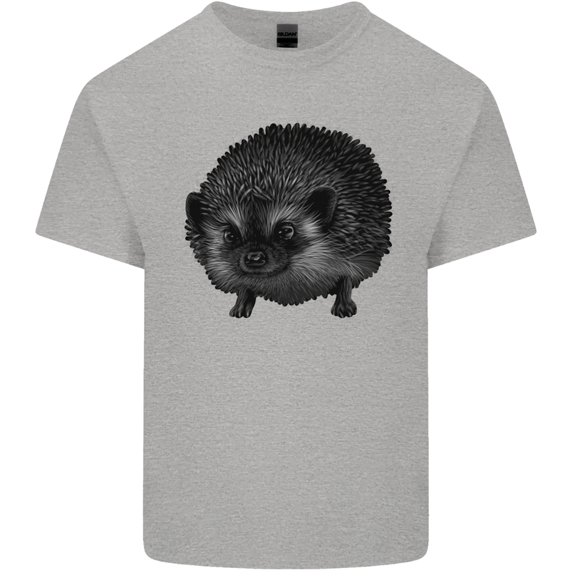 A Hedgehog Drawing Mens Cotton T-Shirt Tee Top Sports Grey
