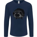 A Hedgehog Drawing Mens Long Sleeve T-Shirt Navy Blue