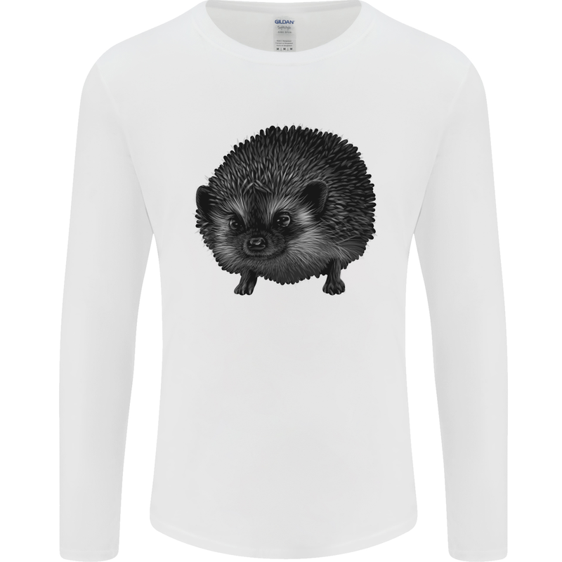 A Hedgehog Drawing Mens Long Sleeve T-Shirt White