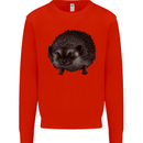 A Hedgehog Drawing Mens Sweatshirt Jumper Bright Red