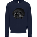 A Hedgehog Drawing Mens Sweatshirt Jumper Navy Blue