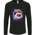 A Hedgehog Watercolour Mens Long Sleeve T-Shirt Black