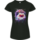 A Hedgehog Watercolour Womens Petite Cut T-Shirt Black