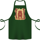 A Highland Cow Cotton Apron 100% Organic Forest Green