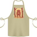 A Highland Cow Cotton Apron 100% Organic Khaki