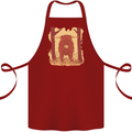 A Highland Cow Cotton Apron 100% Organic Maroon