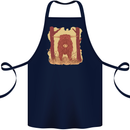 A Highland Cow Cotton Apron 100% Organic Navy Blue