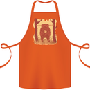 A Highland Cow Cotton Apron 100% Organic Orange