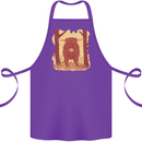 A Highland Cow Cotton Apron 100% Organic Purple