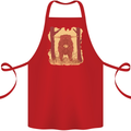 A Highland Cow Cotton Apron 100% Organic Red